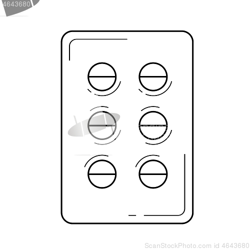 Image of Pills box line icon.