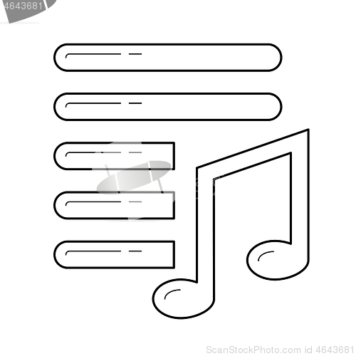 Image of Playlist line icon.