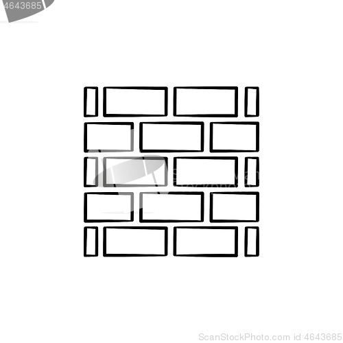 Image of Brickwall hand drawn sketch icon.