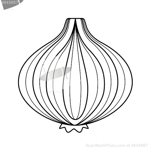 Image of Onion bulb vector line icon.