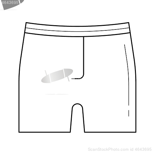 Image of Boxer underpants vector line icon.