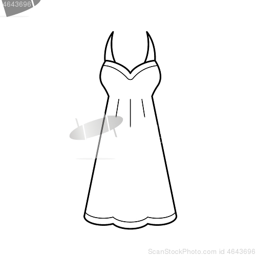 Image of Sundress vector line icon.