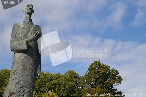 Image of Statue of King Haakon VII in Oslo in Norway.