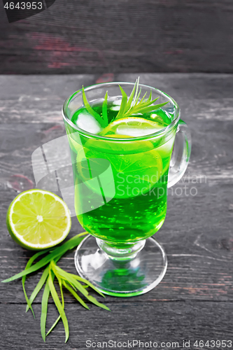 Image of Lemonade Tarragon in goblet on black board