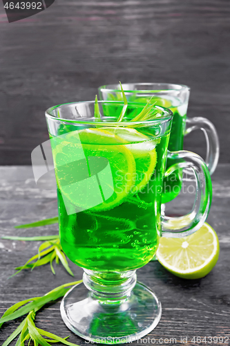 Image of Lemonade Tarragon in two goblets on black wooden board