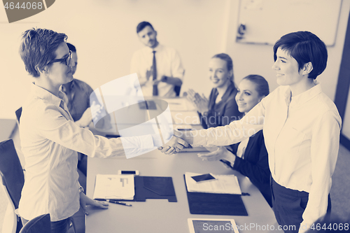 Image of business womans handshake