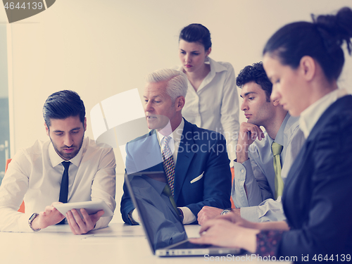 Image of business people group on meeting at modern startup office