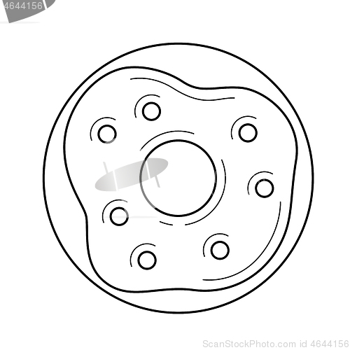 Image of Doughnut vector line icon.