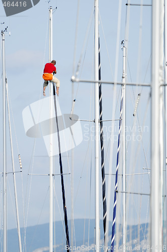 Image of Man on a mast