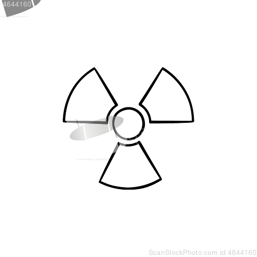 Image of Radioactive sign hand drawn sketch icon.