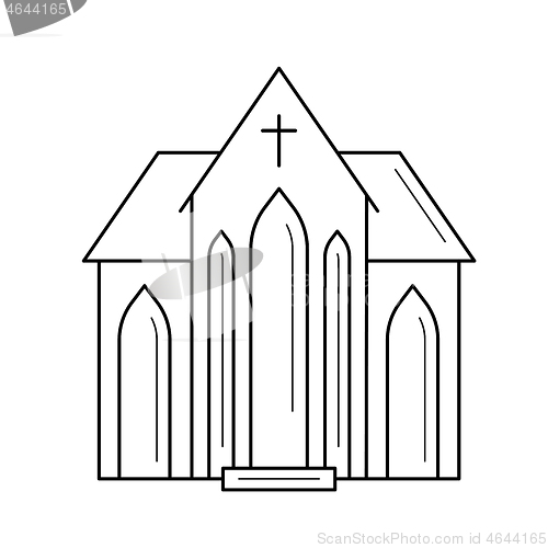 Image of Church vector line icon.