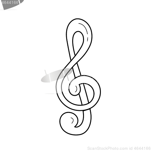 Image of Treble clef line icon.