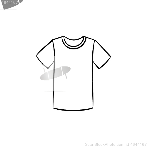 Image of T-shirt hand drawn sketch icon.