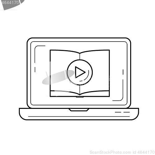 Image of Video tutorial vector line icon.