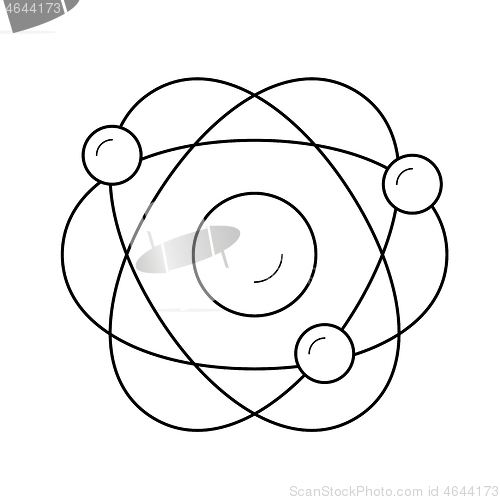 Image of Electronic atom vector line icon.