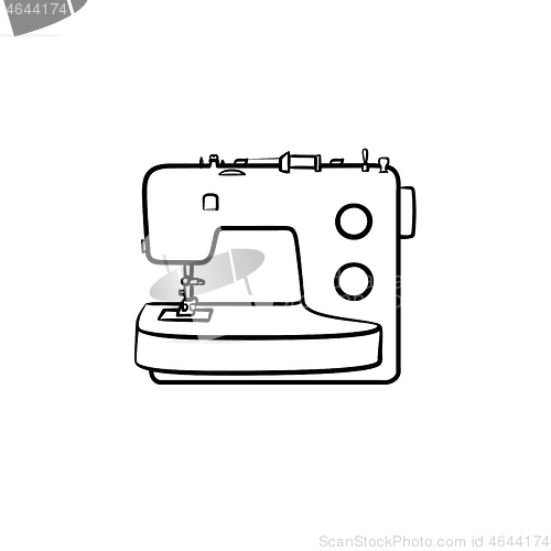 Image of Sewing-machine hand drawn sketch icon.