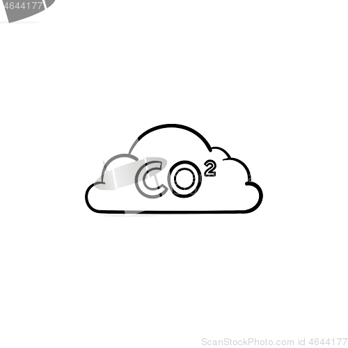 Image of CO2 cloud hand drawn sketch icon.