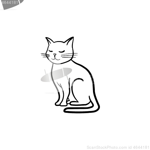 Image of Cat hand drawn sketch icon.