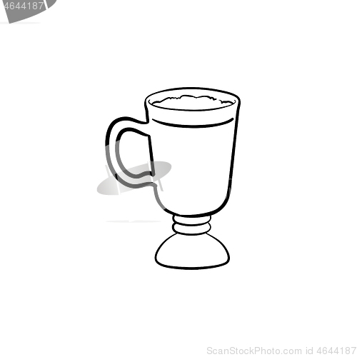 Image of Coffee latte hand drawn sketch icon.