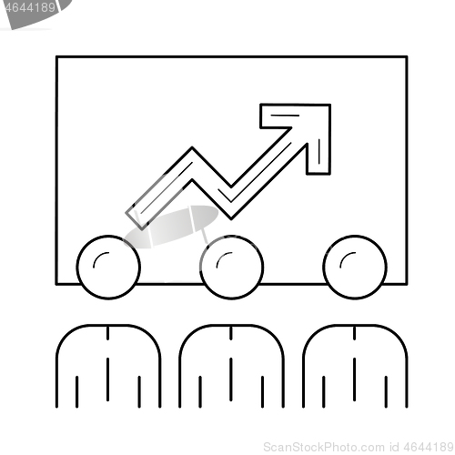 Image of Team achievements vector line icon.