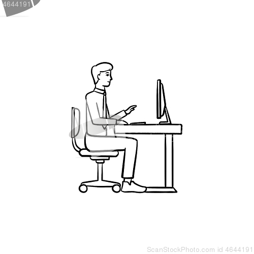 Image of Working person hand drawn sketch icon.