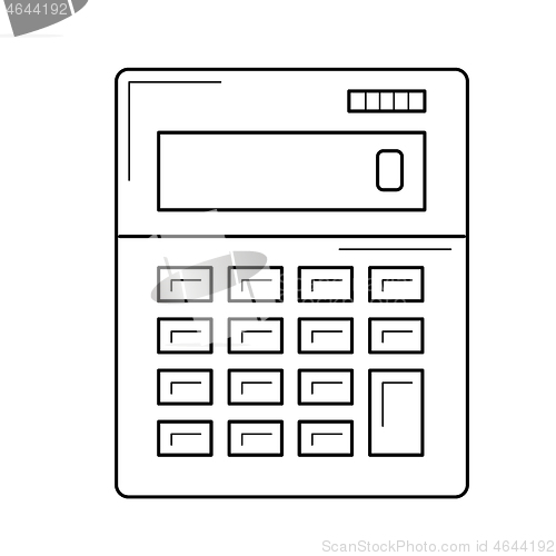 Image of Calculator vector line icon.