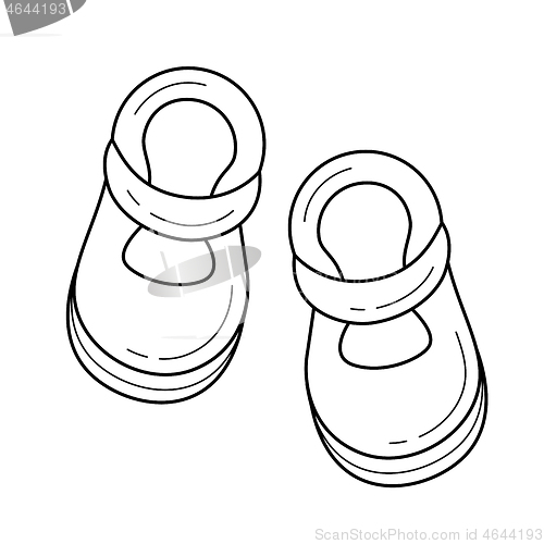 Image of Baby shoes vector line icon.