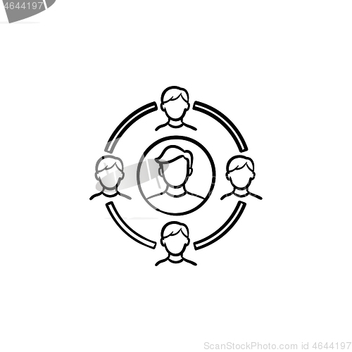 Image of Family circle hand drawn sketch icon.