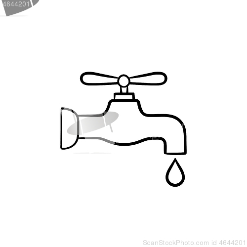 Image of Water pipe with clean drop drawn sketch icon.