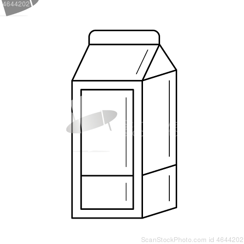 Image of Carton box of milk vector line icon.