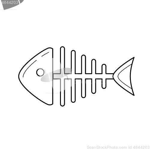 Image of Rotten fish skeleton vector line icon.