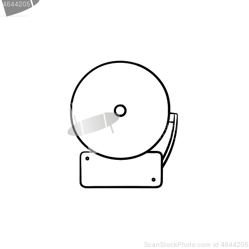 Image of Fire alarm hand drawn sketch icon.
