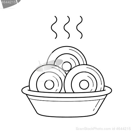 Image of Dumplings vector line icon.