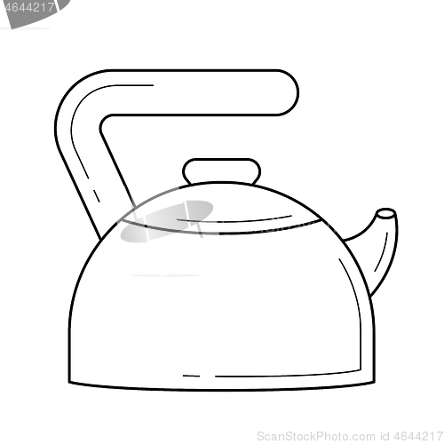 Image of Kitchen kettle vector line icon.