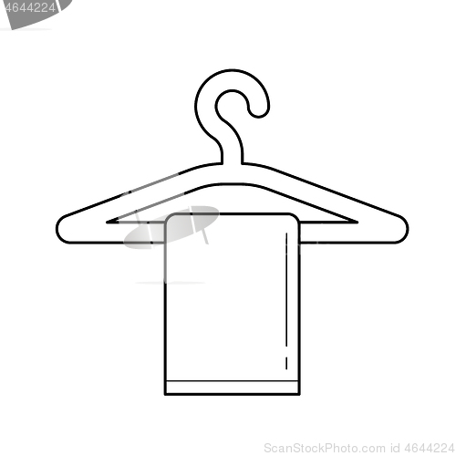 Image of Towel hanger vector line icon.