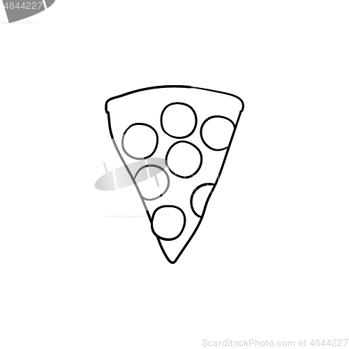 Image of Pizza slice hand drawn sketch icon.