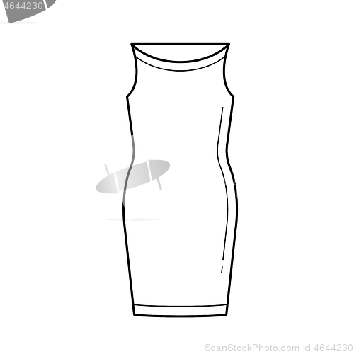 Image of Corsage dress vector line icon.