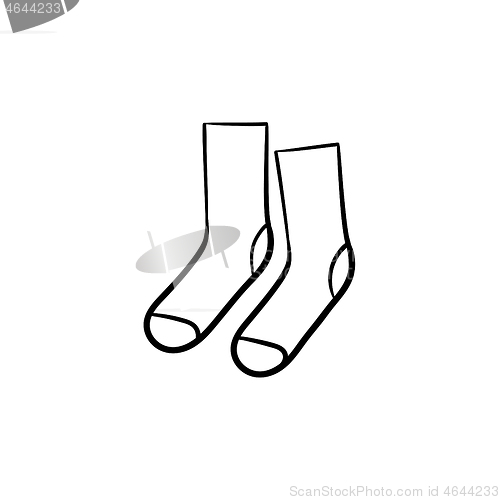 Image of Socks hand drawn sketch icon.