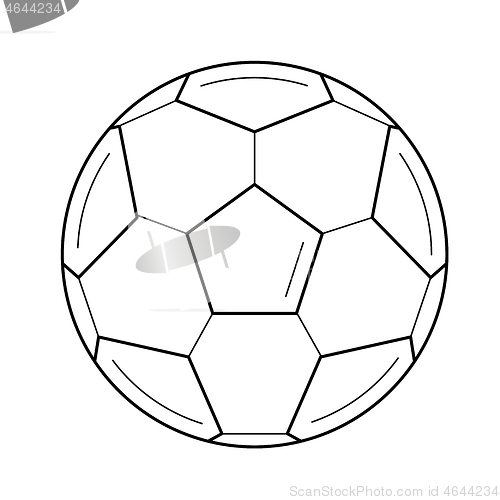 Image of Soccer ball vector line icon.