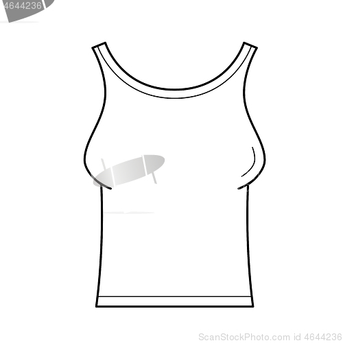 Image of Tank t-shirt vector line icon.