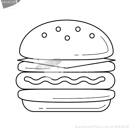 Image of Double hamburger vector line icon.