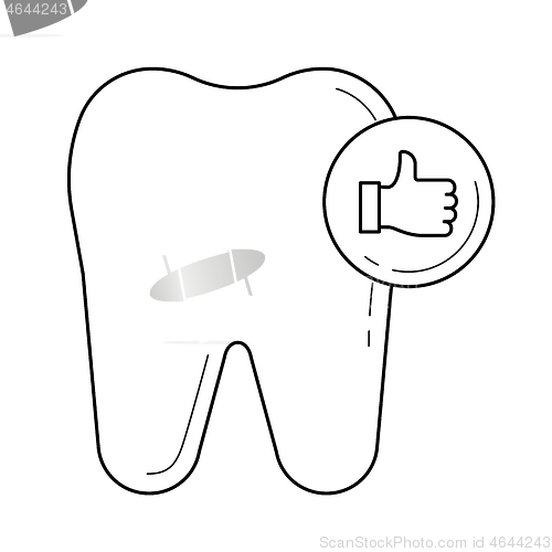 Image of Healthy tooth line icon.