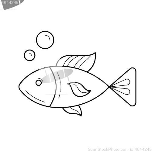 Image of Raw fish vector line icon.