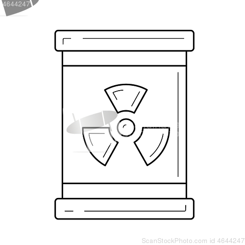 Image of Nuclear waste vector line icon.