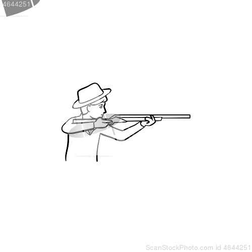 Image of Hunter hand drawn sketch icon.