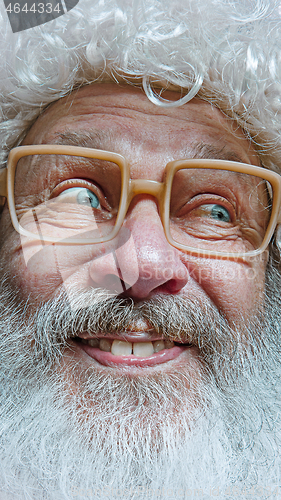 Image of Portrait of happy Santa Claus. Christmas celebration concept.