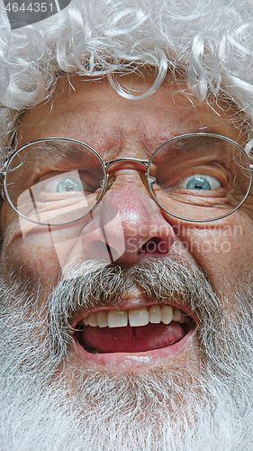 Image of Portrait of happy Santa Claus. Christmas celebration concept.