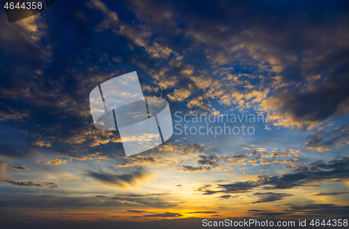 Image of Beautiful tropical sky after sunset