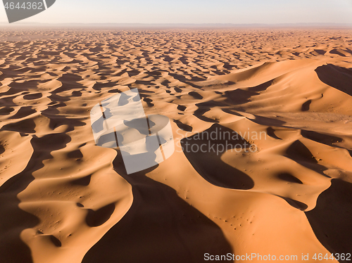 Image of Aerial view on dunes in Sahara desert