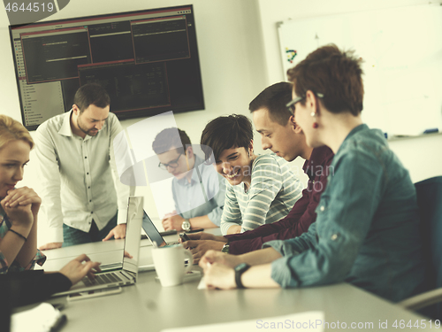 Image of Business Team At A Meeting at modern office building